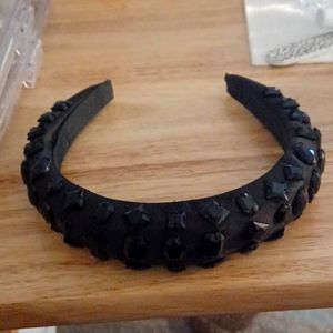 Black crystal headband